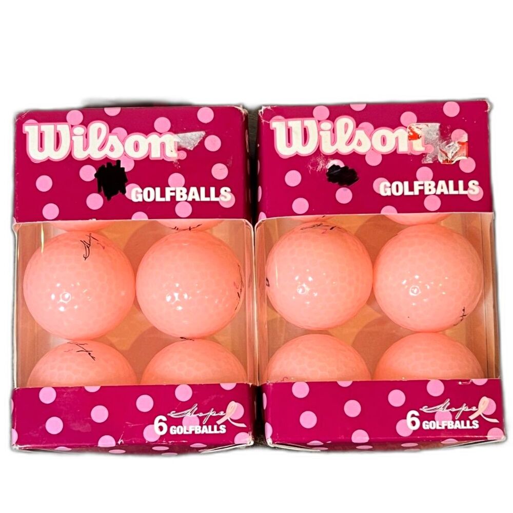 Wilson HOPE Pink Golf Balls Breast Cancer Research 12 Balls Vintage New 2 Pack